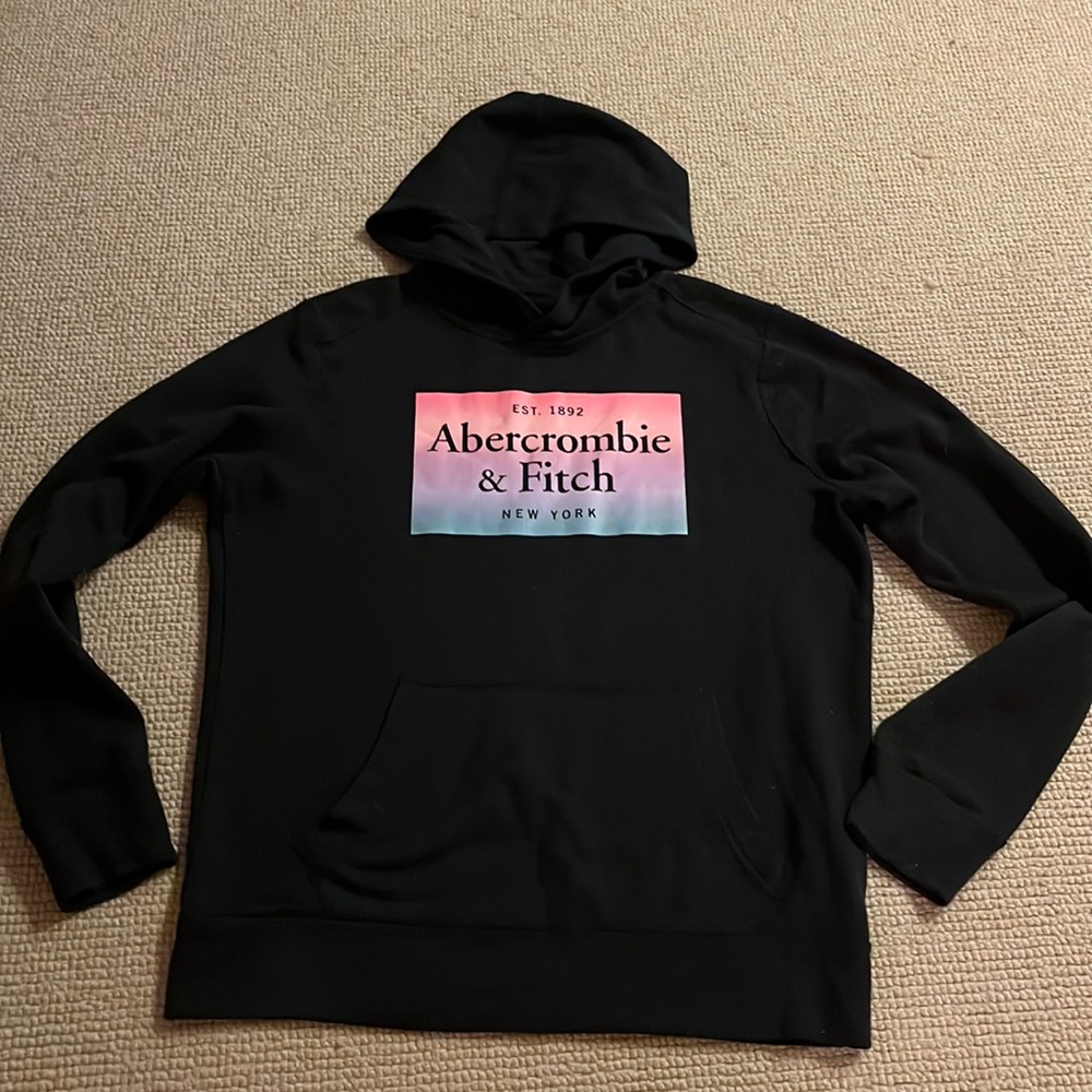Abercrombie Kids Super Soft Sweatshirt Hoodie - Black, Size kids 13/14
